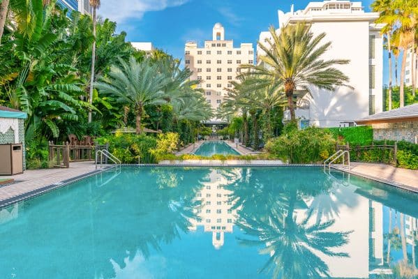 The longest swimming pool in Miami Beach at The National Hotel